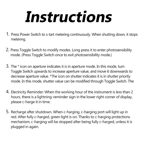V-201X Light Meter Camera Photometer Photography Set-top Reflection Light Meter Hot Shoe Fixing Camera Light Meter