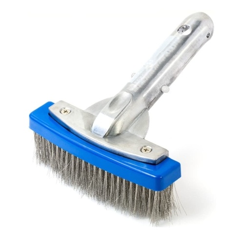 5 Inch Heavy Duty Wire Pool Brush Swimming Pool Cleaner Aluminium Handle and Stainless Steel Bristles Designed for Concrete and Gunite Pools Great on Extremely Tackling Stubborn Stains