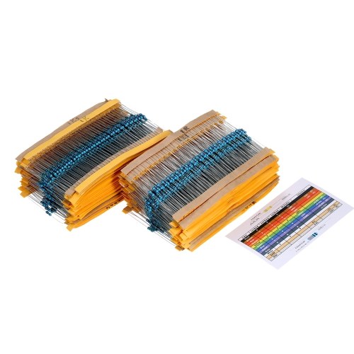 

KKmoon 2600pcs 130 Values 1/4W 0.25W 1% Metal Film Resistors Assorted Pack Kit Set Lot Resistors Assortment Kit