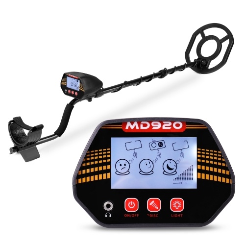 MD920 10 Inch Search Coil LCD Display Screen Handheld Portable Metal Detector Easy Installation High Sensitivity High Accuracy Metal Detecting Tool Treasure Gold Metal Detector Gift Present for Adults and Kids