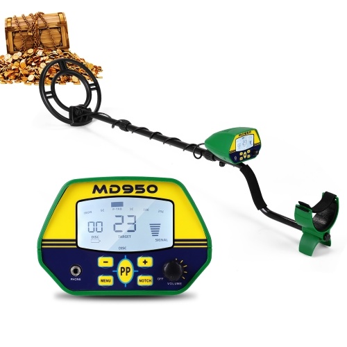 MD950 10 Inch Waterproof Search Coil LCD Display Screen Handheld Portable Metal Detector Easy Installation High Sensitivity High Accuracy Metal Detecting Tool Treasure Gold Metal Detector Gift Present for Adults and Kids