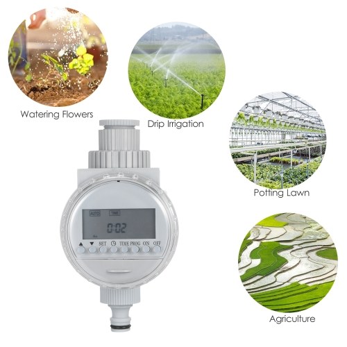 

Plant Watering Drip Irrigation Kit DIY Watering System with Electronic Automatic Irrigation Timer Nozzles Misters Drippers 30 Meters Tubing for Garden Lawn Patio