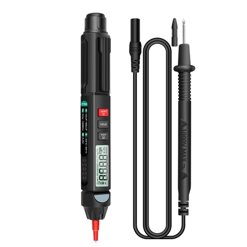 ANENG A3007 Pen Multimeter 6000 Counts Digital Multimeter Meter Tester with LCD Display Backlight Flashlight NCV Auto-off Multiple Accessories for Voltage Current Resistance Capacitance Diode Continuity Test 