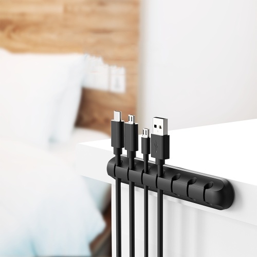 

KKmoon 1Pc Wire Organizer with Adhesive Tape Universal Cable Organizer Desktop Thread Holder for Fixing Cable 7-Position Wire Holder Tidying Tool for Wire Storage White