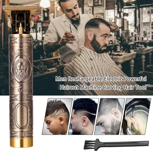 

Battery Display Hair Cutter Professional USB Hair Trimmer Men Rechargeable Electric Powerful Haircut Machine Carving Hair Tool