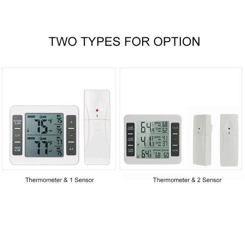 

Indoor Outdoor Temperature Meter with Wireless Sensor Digital Temperature Monitor Meter Max & Min Record Large LCD Display for Home Bedroom Office (1 Sensor)