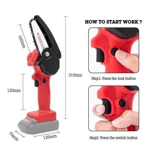 

Portable Rechargeable Cordless Chainsaw for Wood Cutting Tree Pruning