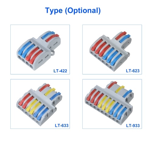 

KKmoon 10pcs Wire Connectors Cable Connector Set Universal Wiring Cable Connector Fast Push-in Conductor Terminal