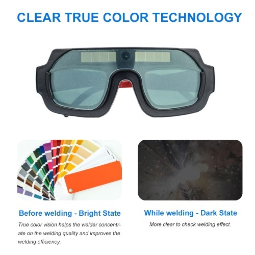 

KKmoon Solar Automatic Variable Light Welding Glasses with Dual Lens Headband Welding Antiglare Protection Eye Cover Retractable Glasses Professional Argon Arc Weld Glasses Utility Welding Tool