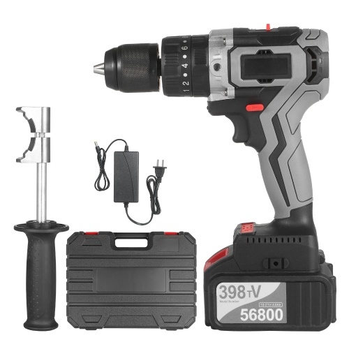 

Cordless Drill Driver 21V 4.0A Battery Max Torque 200N.m 1/2 Inch Metal Keyless Chuck 20+3 Position 0-1550RMP Variable Speed Impact Hammer Drill Screwdriver With Plastic Tool Box