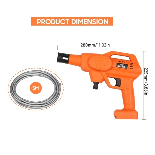 

21V Household Car Washer Vehicle Cleaning Machine High Pressure Car Wash Tool Portable Car Washing Machine Automobile Washer with One Lithium Battery US Plug