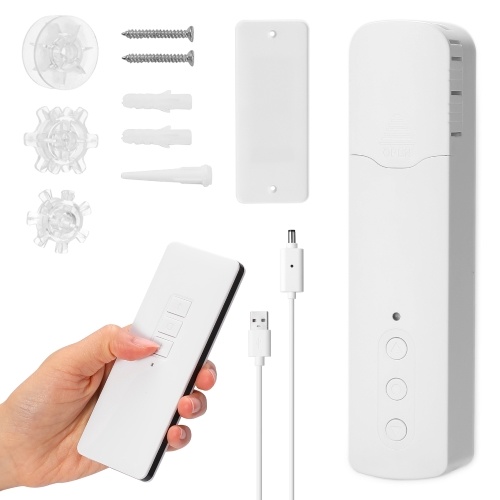 Tuya ZigBee TM616EGBZTN Rechargeable Intelligent Pull Bead Curtain Motor Intelligent Home Remote Controller Mobilephone APP Control Voice Control Quiet Compatible with Alexa Google Home