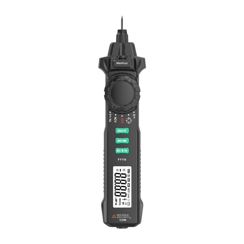 

Mastfuyi FY116 Smart Digital Multimeter True RMS 5999 Counts Measuring Pen LCD Backlight Flashlight Multifunction Electrical Tester