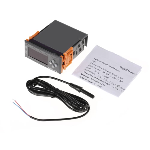 All-Purpose High Accuracy DC 12V LED Digital Temperature Controller Thermostast 2 Relays With NTC Sensor ℃&℉ Temperature Alarm