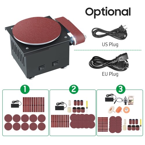 

Mini Bench Belt and Disc Sander Electric Edge Sharpener 7 Variable Speed 10 Sanding Discs/ Belts DIY Benchtop Sanding Polishing Grinding Machine for Wood Metal Acrylic