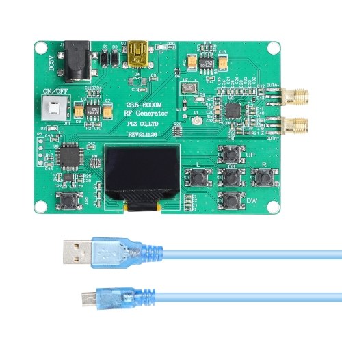 

RF Generator Module Dot Swept Frequency Amplitude Adjustable 0.5PPM Radio Frequency Signal Source Circuit Board SMA Output Interface