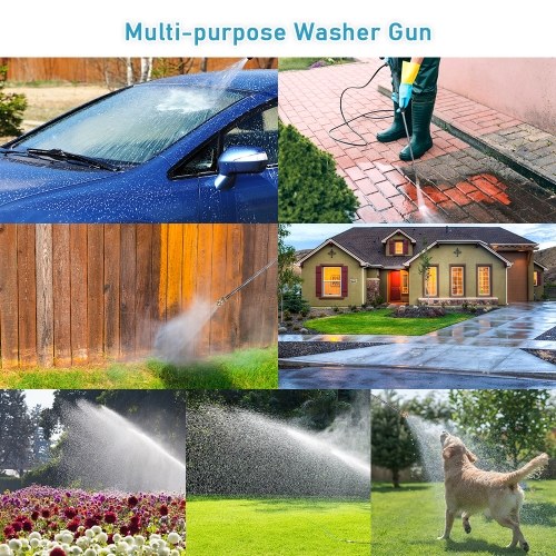

High Pressure Washer Gun with Extension Rod 4000 PSI Portable Handheld Car Washer M22 Water Inlet 1/4-inch Nozzle Connection Washing Sprayer for Floor Fence Patio Garden Pet Shower