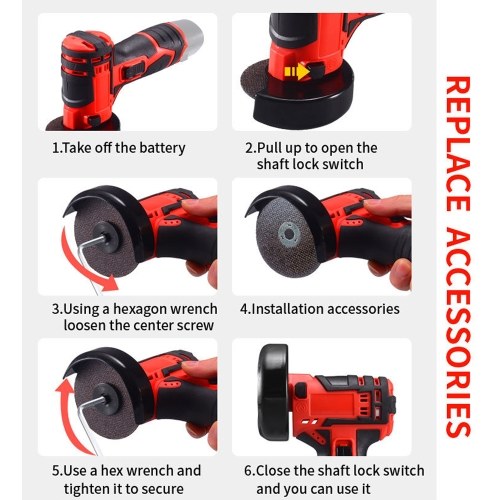 

Mini Angle Grinder 19500rpm Electric Grinding Tool Multifunctional Cutter for Cutting Polishing Ceramic Tile Wood Stone Steel Brush Motor