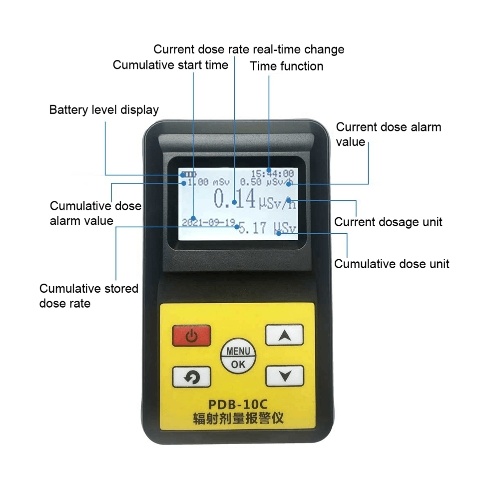 

Handheld Portable Nuclear Radiation Detector Personals Geiger Counter X-rays γ-rays β-rays Detecting Tool Practical Household Radioactive Tester Sound Light Vibrations Alarm