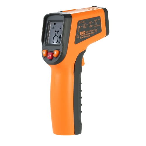 Meterk -50 ~ 600 ° C 12: 1 Portable Handheld Digital LCD Berührungslos IR Infrarot Thermometer Temperaturmessung Pyrometer mit Hintergrundbeleuchtung