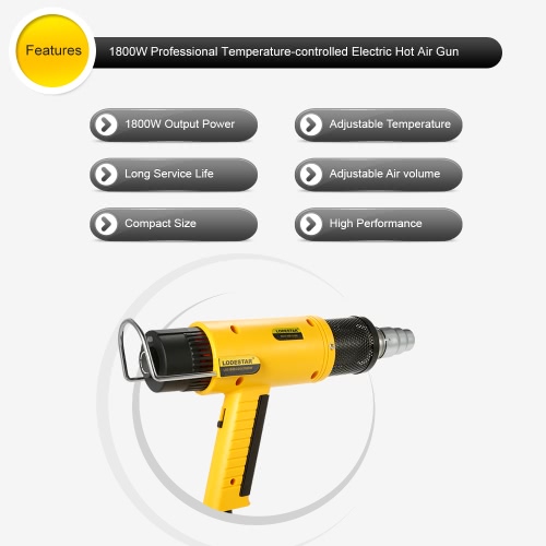 

LODESTAR 1800W AC220V Professional Electric Air Heater Hot-air Blower Thermoregulator Heat Gun Kit Adjustable Temperature Shrinkin