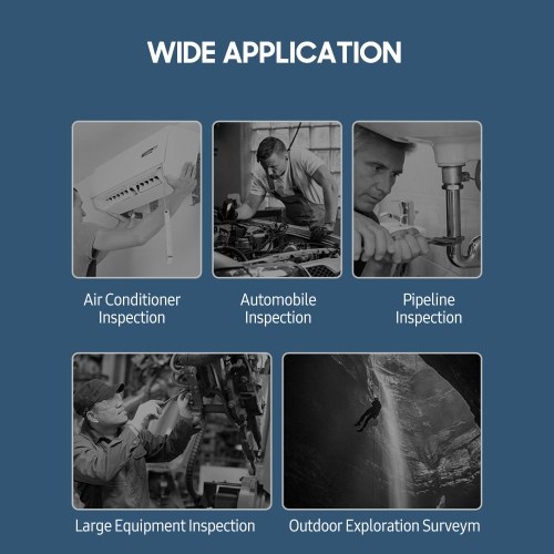 Dual Camera Endoscope with 7-inch IPS Color Screen Borescope with 6 LED Lights 1080P Photos Videos Snake Camera IP67 Waterproof 2 Million Pixels Inspection Camera with TF Card Slot 