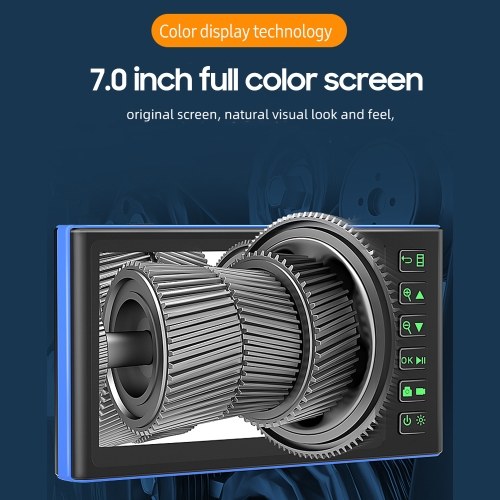 Dual Camera Endoscope with 7-inch IPS Color Screen Borescope with 6 LED Lights 1080P Photos Videos Snake Camera IP67 Waterproof 2 Million Pixels Inspection Camera with TF Card Slot 
