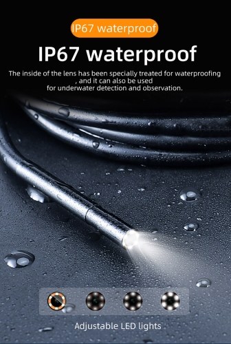 Dual Camera Endoscope with 7-inch IPS Color Screen Borescope with 6 LED Lights 1080P Photos Videos Snake Camera IP67 Waterproof 2 Million Pixels Inspection Camera with TF Card Slot 