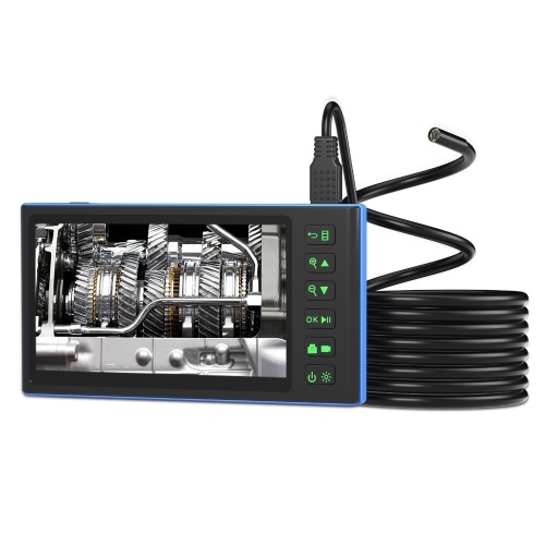 Triple Camera Endoscope with 7-inch IPS Color Screen Borescope with 6 LED Lights 1080P Photos Videos Snake Camera IP67 Waterproof 2 Million Pixels Inspection Camera with TF Card Slot 