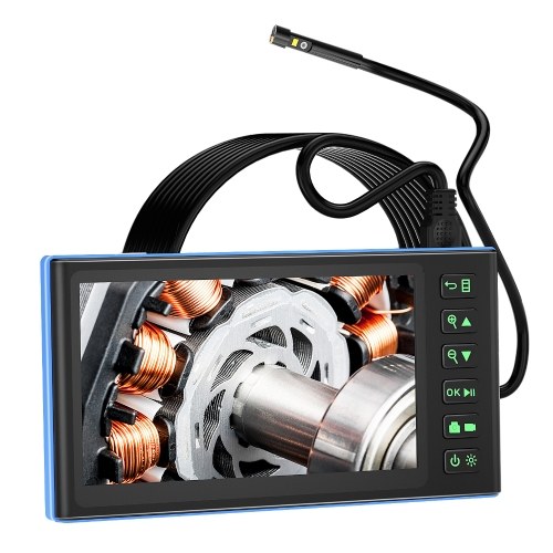 Triple Camera Endoscope with 7-inch IPS Color Screen Borescope with 6 LED Lights 1080P Photos Videos Snake Camera IP67 Waterproof 2 Million Pixels Inspection Camera with TF Card Slot 