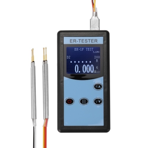 0.01mΩ~200Ω Battery Internal Resistance Tester Four-wire Battery Voltage Resistance Testing Tool Lithium Nickel Hydrogen Phosphate Lithium Button Battery Handheld Portable Battery Internal Resistance Tester with Backlight