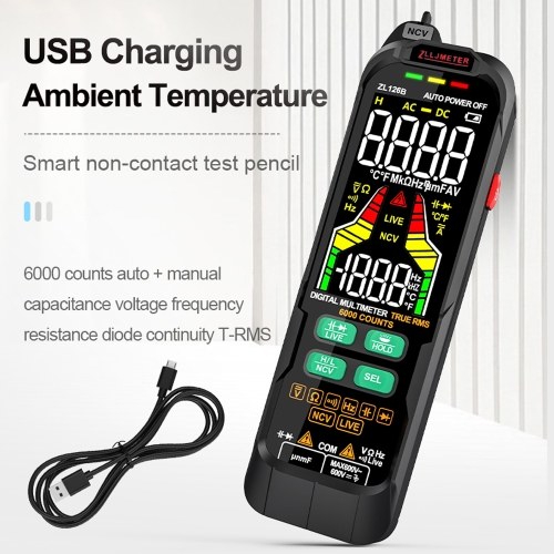 Digital Multimeter Professional Tester Meter Alternating Current Direct Current Voltage Multimetro True RMS Capacitance Temp Detector Multitester 