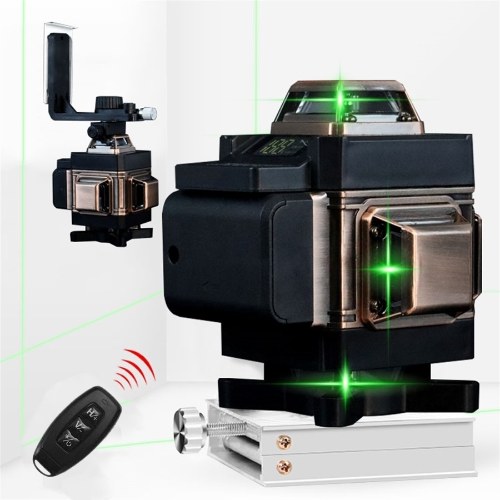 

Laser Level, 16 Lines Green Laser Level Self Leveling Tool, 160ft Green Beam Laser Level for Construction, Two 360° Vertical and Two 360° Horizontal Lines with Wall Bracket&Remote Controller EU 1Battery
