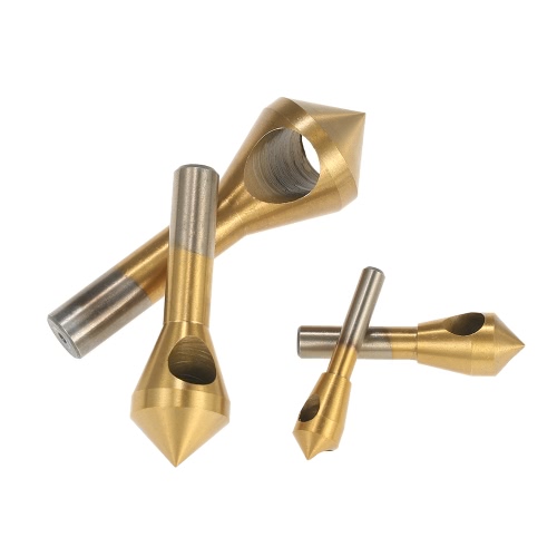 

4pcs/set Professional Woodworking Countersink Deburring Drill Bit Good Quality High Speed Steel Hole Saw Countersink Bits Round Shank Chamfer Wood Metal Drilling