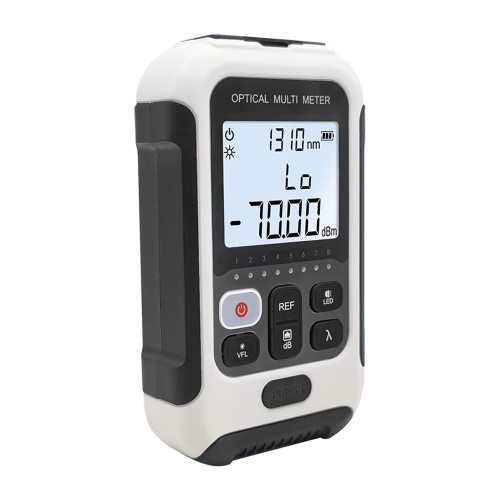 Portable 3 in 1 Optical Power Meter High Accurancy Network Tester Digital Display Optical Fiber Tester with LED Light (Type A -70 to 10dBm) 