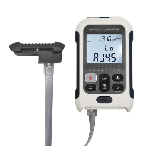 Portable 3 in 1 Optical Power Meter High Accurancy Network Tester Digital Display Optical Fiber Tester with LED Light (Type A -70 to 10dBm) 
