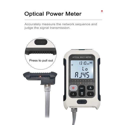 Portable 3 in 1 Optical Power Meter High Accurancy Network Tester Digital Display Optical Fiber Tester with LED Light (Type A -70 to 10dBm) 