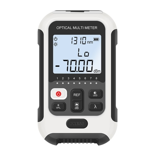 Portable 3 in 1 Optical Power Meter High Accurancy Network Tester Digital Display Optical Fiber Tester with LED Light (Type A -70 to 10dBm) 