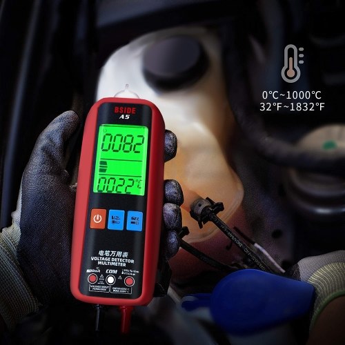 Digital Multimeter Professional Voltage Current Resistance Frequency Capacitance Diode Temperature Capacitance Measurement Test Meter Temp Detector Multitester Digital Backlight Display Tester 
