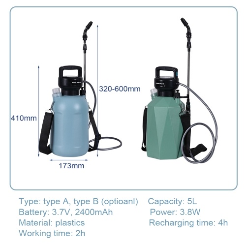 USB Rechargeable Shouldered Sprinkler Handheld Electric Sprayer Agriculture Tools Watering Can Atomizing Watering Bottle Water Sprayer Multifunctional Garden Plants Sprayer Window Cleaning Tool 