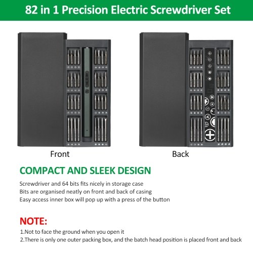 Lithium Electric Screwdriver 82 in 1 Precision Screwdriver Set Precision Hand Screwdriver Bit Set with 64 Magnetic Bits Repair Tool for Phone Laptop Camera Watch Computer White