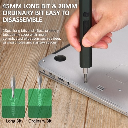 Lithium Electric Screwdriver 82 in 1 Precision Screwdriver Set Precision Hand Screwdriver Bit Set with 64 Magnetic Bits Repair Tool for Phone Laptop Camera Watch Computer White