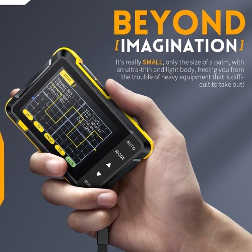 FNIRSI Handheld Digital Oscilloscope Portable 400V Voltage Measurement 200KHz Bandwidth 2.5MS/s Real-time Sampling Rate 2.8inch Screen Multifunctional Oscilloscope Instrument (Standard Configuration) 