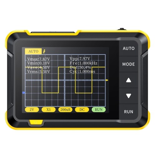FNIRSI Handheld Digital Oscilloscope Portable 400V Voltage Measurement 200KHz Bandwidth 2.5MS/s Real-time Sampling Rate 2.8inch Screen Multifunctional Oscilloscope Instrument (Standard Configuration) 