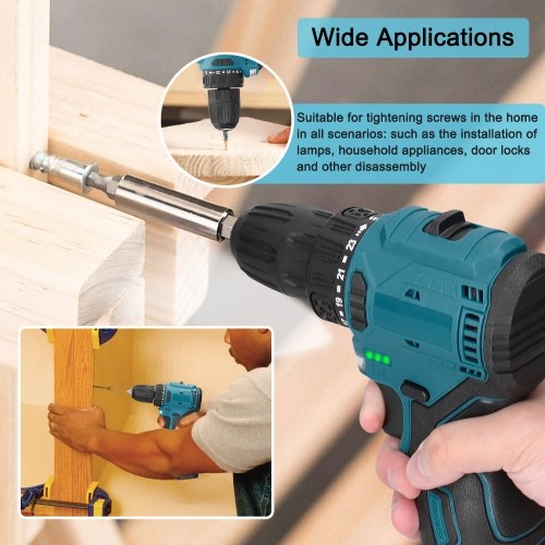 16.8V Cordless Driver Drill Household Electric Screwdriver Regulation Rotation Ways Adjustment Lithium Drill Home Improvement Power Tool 