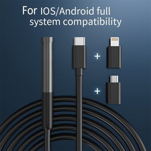 Type-C Endoscope Inspection Borescope Camera 7.9mm Built-in Adjustable LED Lights IP67 Waterproof for Android IOS Mobile Phone 