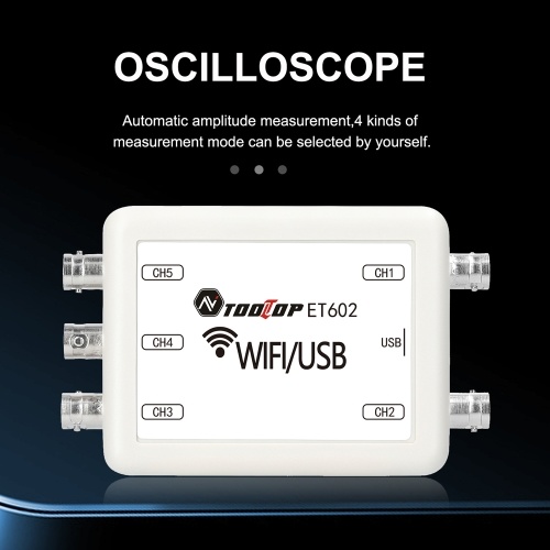 TOOLTOP Virtual Oscilloscope 5-channel Data Storage Acquisition Recorder 4 Measurment Modes Switchable 