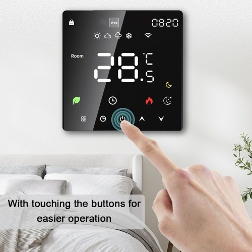 Tuya Wifi LCD Display Intelligent Temperature Controller Electric Water Heating Device Thermostat Weekly Programmable Cellphone APP Remotely Control 