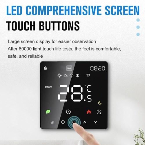 Tuya Wifi LCD Display Intelligent Temperature Controller Electric Water Heating Device Thermostat Weekly Programmable Cellphone APP Remotely Control 