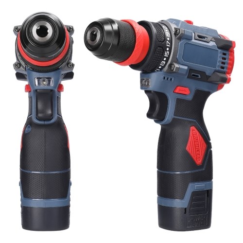 16.8V 2in1 Lithium Drill Electric Screwdriver 45Nm Torque Brushless Motor Practical Screw Driver for Home Appliances Furniture Installation Automotive Electronics Repairing (1 Battery) 